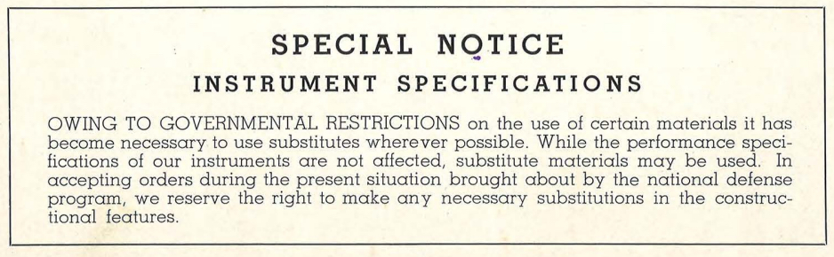 1942 catalog special notice