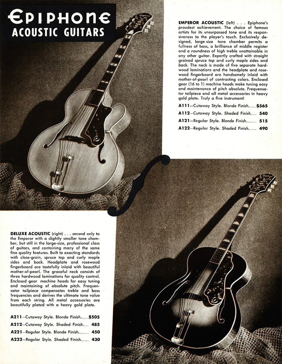 1954 Epiphone catalog