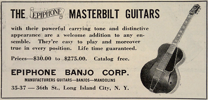 Metronome Feb 1932 Epiphone advert